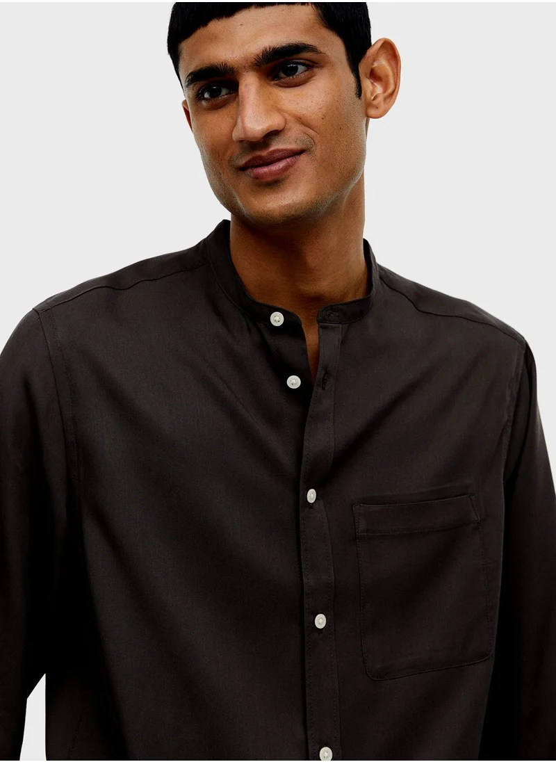 H&M Grandad Collar Regular Fit Shirt