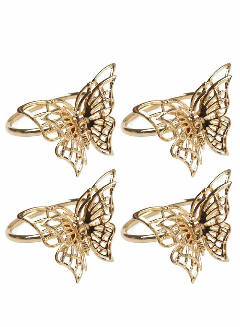 Y&D Napkin Rings 4PCS Butterfly Style and Gifts Invitations Party Festival Dinning Table Decor Bridal Shower Banquet  - Image 1