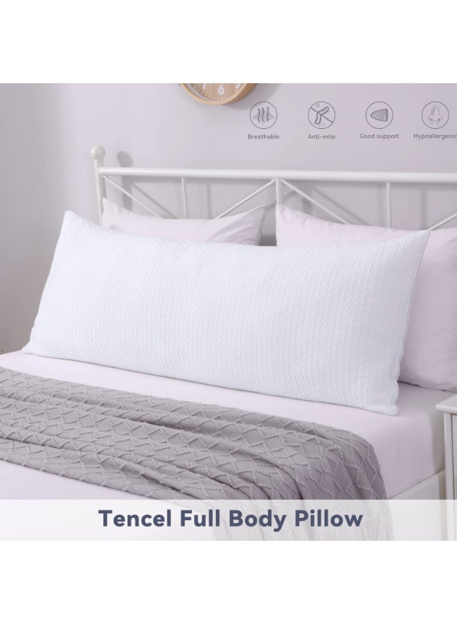 JZS Full Body Pillow for Adults Long Bed Pillow with Ultra Soft Removable Tencel Cover for Maternity Pregnancy Women Back Side Sleeper 51x137cm - Image 3