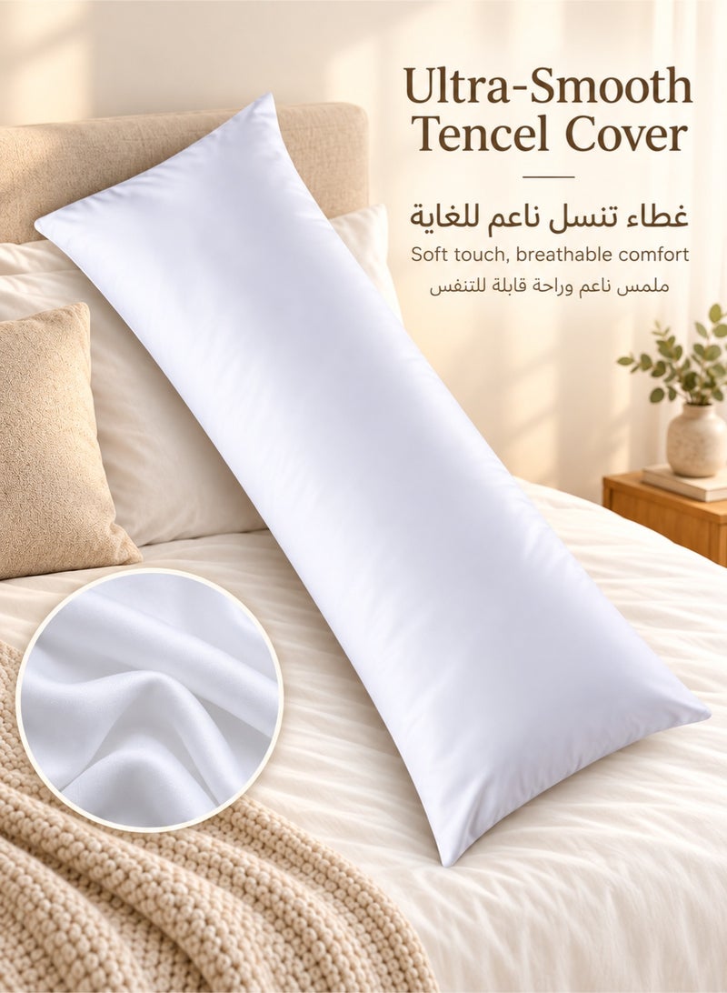 JZS Premium Full Body Pillow for Adults 137x51 cm – Ultra Soft Pregnancy Pillow, Long Body Support Cushion for Side Sleepers, Breathable Polyester Fiber Filling with Cotton Cover, Sleeping Hug Pillow for Back, Neck & Leg Support - Image 2