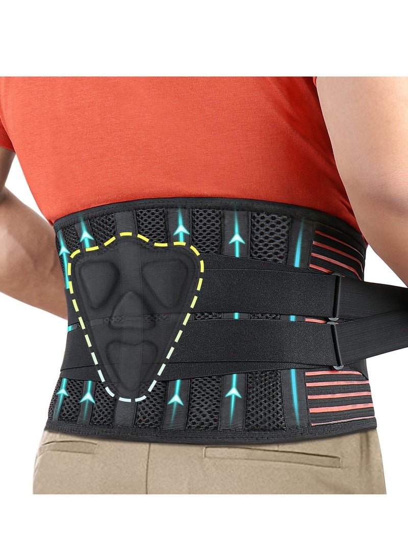 SOLARAE Back Brace for Lower Back Pain-Lumbar Support for Heavy Lifting Men Women-Breathable Waist Support Relief Sciatica, Herniated Disc (M) - Image 1
