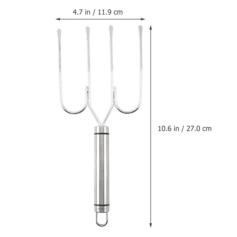Stainless Steel Turkey Lifter Fork Multi Head Bbq Meat Roasting Grill Tool - Image 3