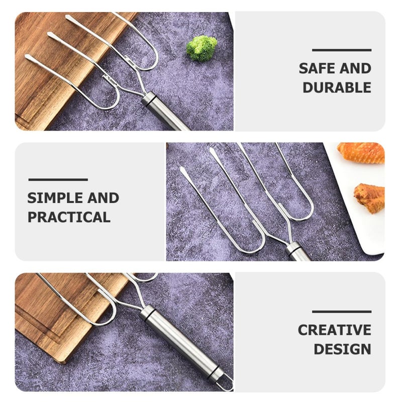Stainless Steel Turkey Lifter Fork Multi Head Bbq Meat Roasting Grill Tool - Image 4