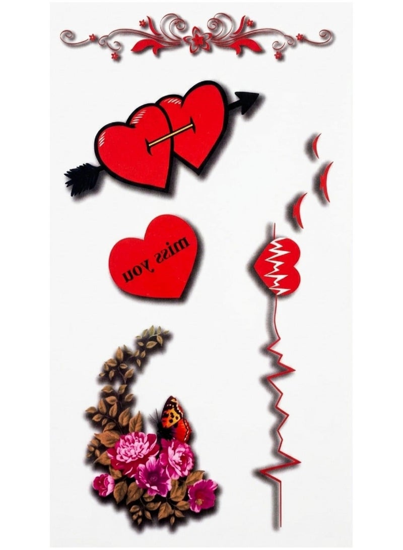 Temporary tattoo in distinctive colorful and eye-catching shapes.