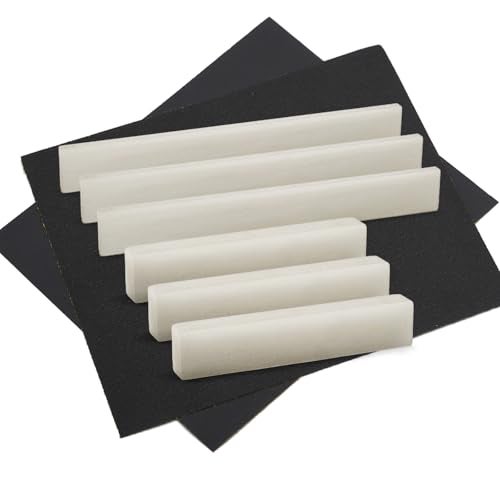 SAPHUE Set of 3 pcs Blank Bone Saddle and 3 pcs Bone Nut Blank for Accoustic Classical Guitar - Image 1