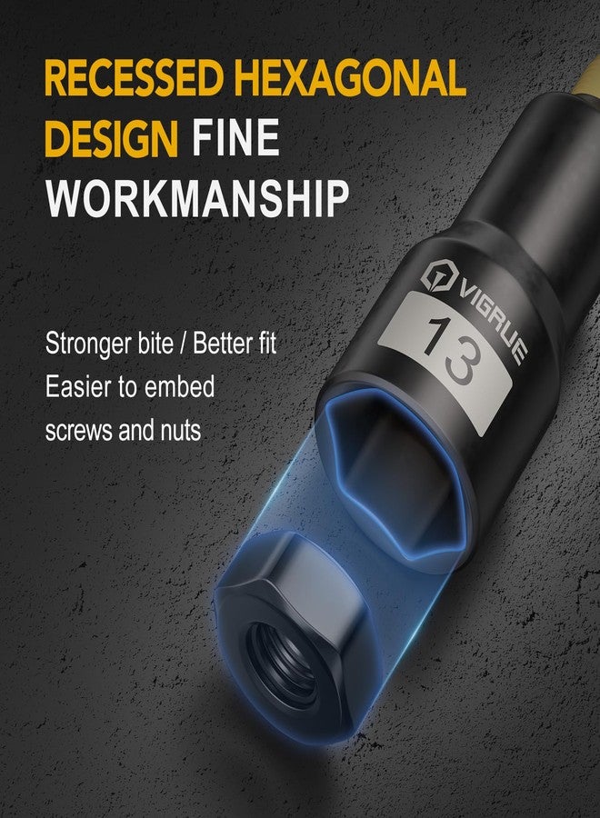 VIGRUE 46PCS Nut Driver Set for Impact Drill, Magnetic and Deep Nut Drivers, Metric & SAE Nut Drivers, Wing Nut Driver, Bit Extension, 1/4 Quick Change and Phillips Torx Hex Screwdriver Bit - Image 4