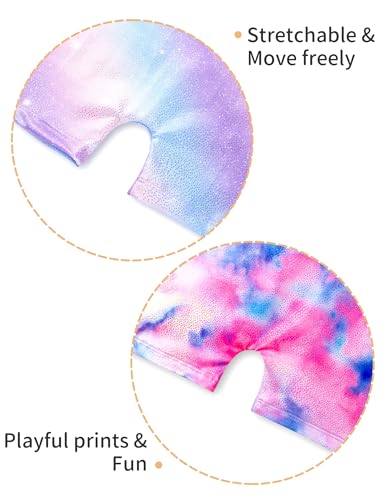 Nokecina Leotard for Girls Gymnastics Size 4-5t 2 Packs Colorful Stars Sparkly Unitards with Shorts - Image 5