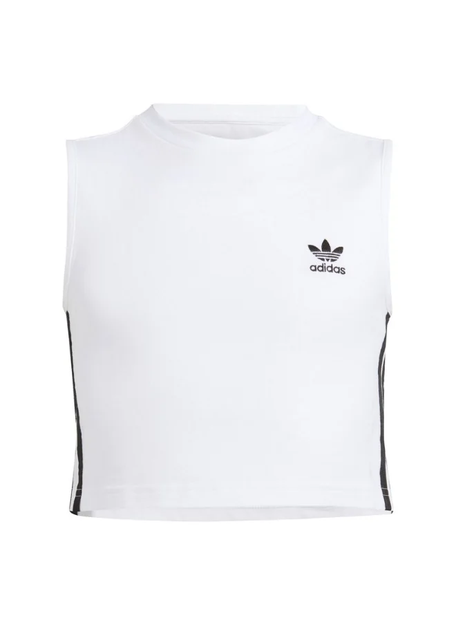 اديداس اوريجينالز adidas CROP TANK TOP White Originals Kids TOPS