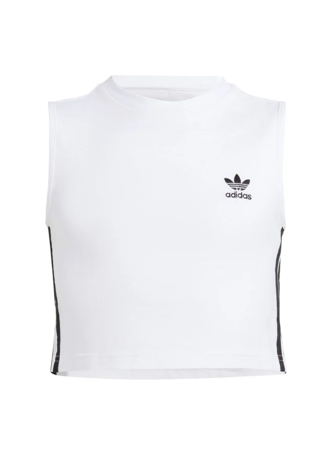 اديداس اوريجينالز adidas CROP TANK TOP White Originals Kids TOPS