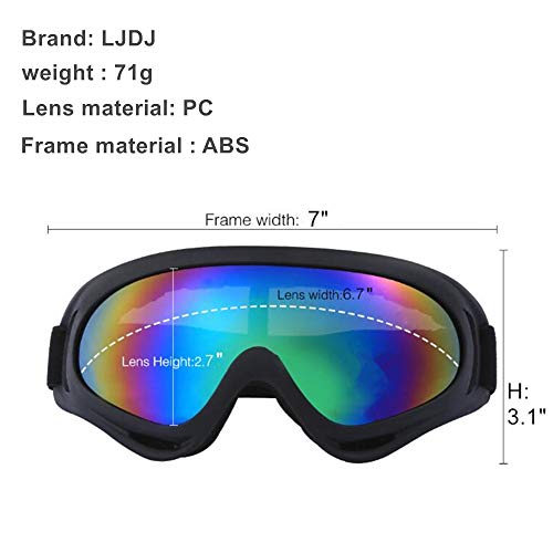 LJDJ Motorcycle Goggles - Glasses Set of 2 - Dirt Bike ATV Motocross Anti-UV Adjustable Riding Offroad Protective Combat Tactical Military Goggles for Men Women Kids Youth Adult - Image 5
