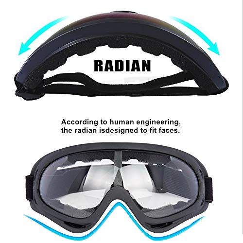 LJDJ Motorcycle Goggles - Glasses Set of 2 - Dirt Bike ATV Motocross Anti-UV Adjustable Riding Offroad Protective Combat Tactical Military Goggles for Men Women Kids Youth Adult - Image 4