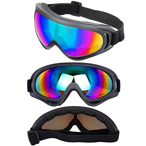 LJDJ Motorcycle Goggles - Glasses Set of 2 - Dirt Bike ATV Motocross Anti-UV Adjustable Riding Offroad Protective Combat Tactical Military Goggles for Men Women Kids Youth Adult - Image 2