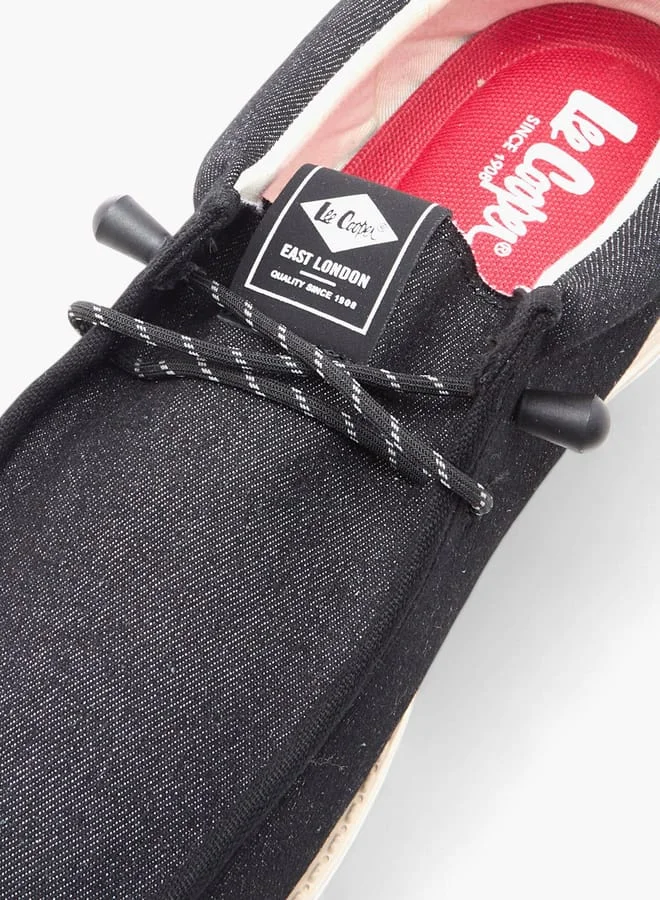 Lee Cooper Men's Textured Moccasins with Lace-Up Closure