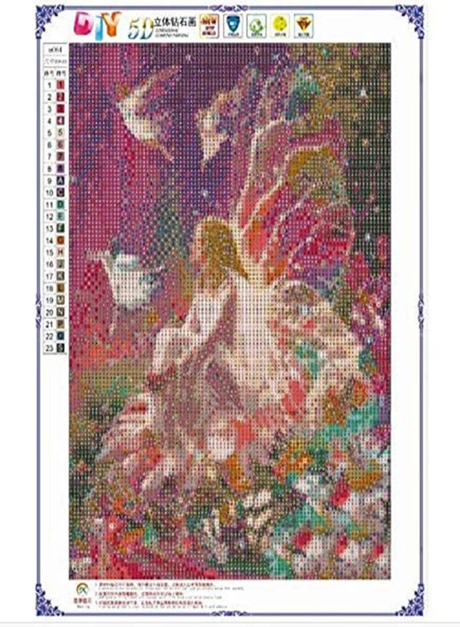 Zikra DIY Painting Kits,  5D Resin Full Drill Diamond Butterfly Fairy Diamond Mosaic Craft Full Diamond Painting Kit by Numbers Diamonds Painting Kits for Kids DIY for Gift and Home Wall Decor - Image 4
