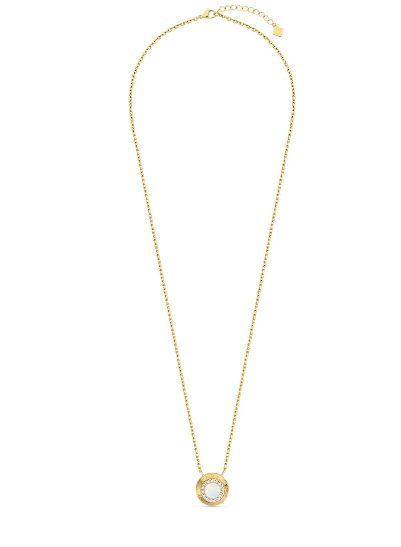 Guy Laroche Victoria Gold Plated White Mother-of-pearl and Crystals Necklace for Women 500mm - Image 4