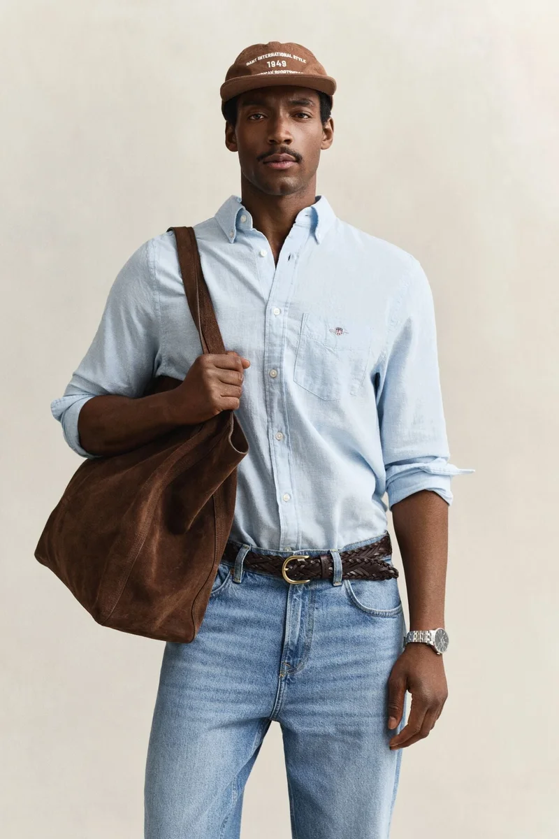 GANT  Regular Cotton Linen Shirt for Men | Best Price UAE