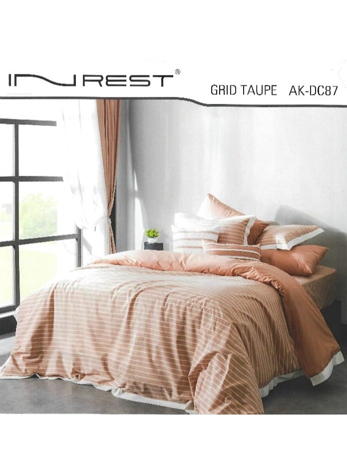 مجموعة أغطية لحاف INREST 6 قطع 100% قطن مع 1 غطاء لحاف (240X260 سم) 1 ملاءة مشدودة (200X200+35 سم) 4 أغطية وسائد