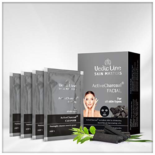 Vedic Line Vedicline Skin Master Active Charcoal Facial Kit, Reduce Blackheads, Pimples & Acne with Tea Tree and Charcoal for Clear & Glowing Skin, 390ml - Image 2