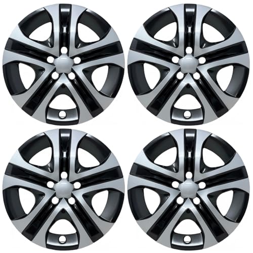 HubStar Hubcap Replacement for Toyota Rav4 20132018 17inch Wheel Cover Silver and Black Set of 4