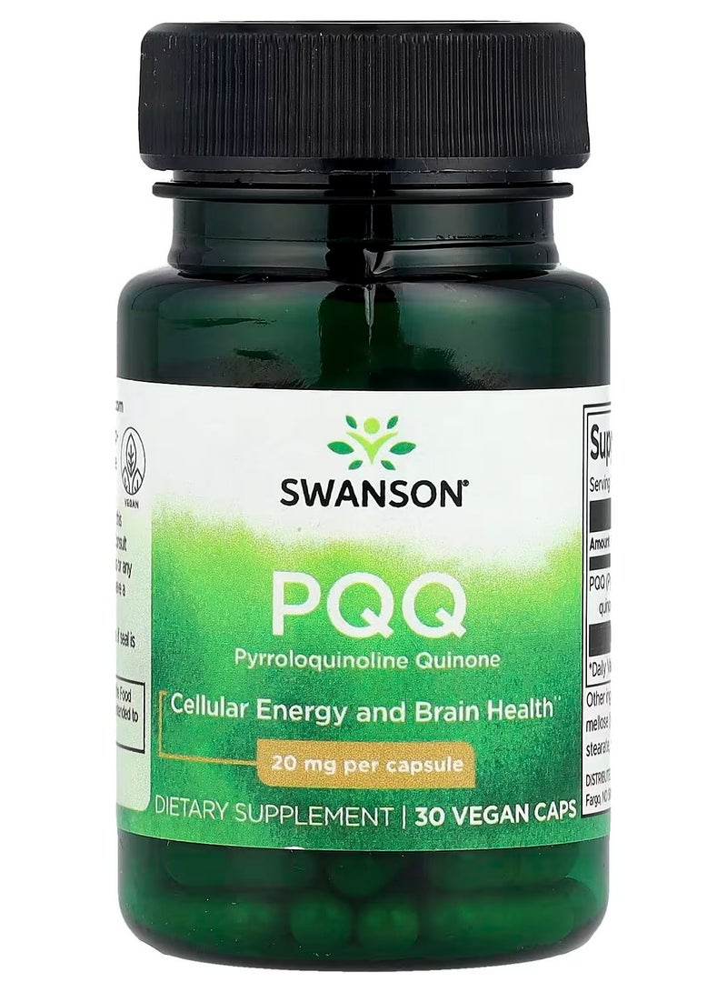 Swanson, PQQ, 20 mg, 30 Vegan Caps