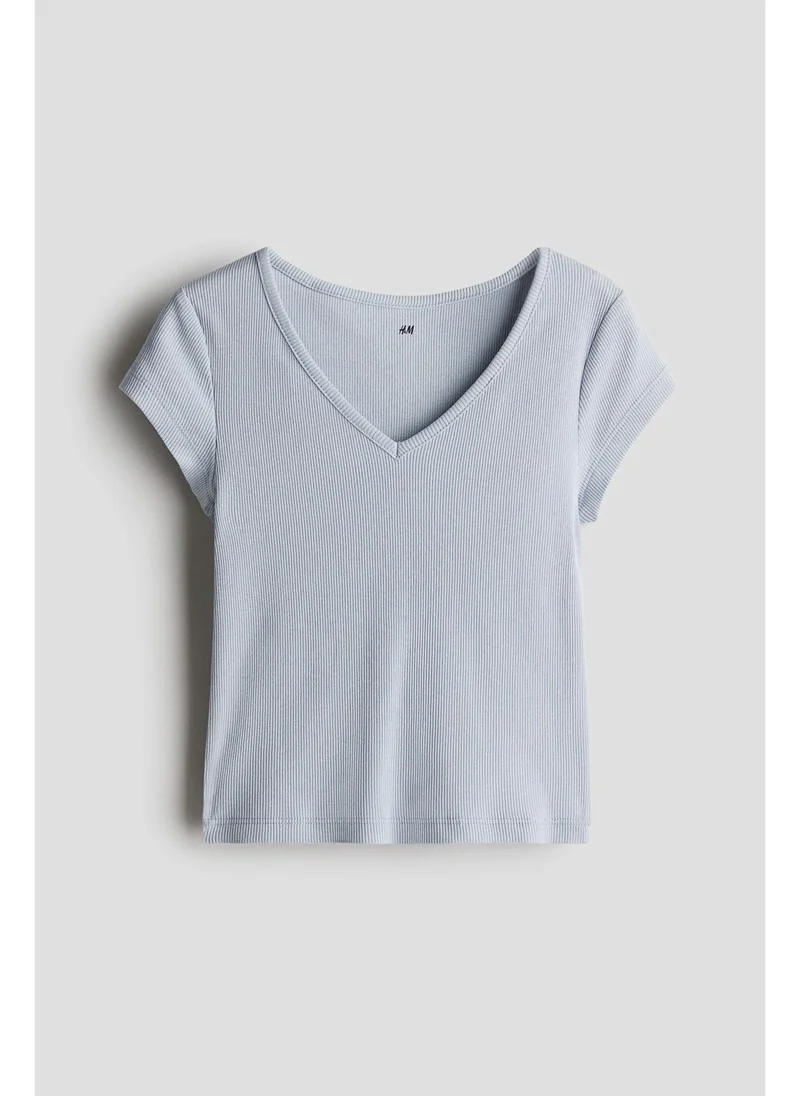 اتش اند ام Ribbed cotton jersey top