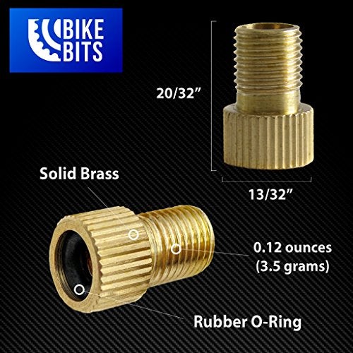Bike Bits Brass Presta Valve Adapter - Convert Presta to Schrader - Inflate Tire Using Standard Pump or Air Compressor (4 Pack) - Image 5