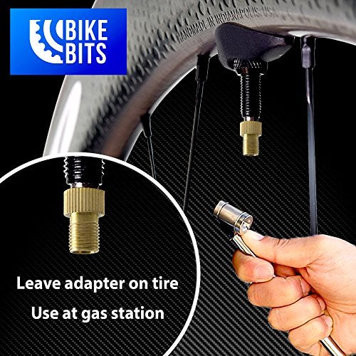 Bike Bits Brass Presta Valve Adapter - Convert Presta to Schrader - Inflate Tire Using Standard Pump or Air Compressor (4 Pack) - Image 4