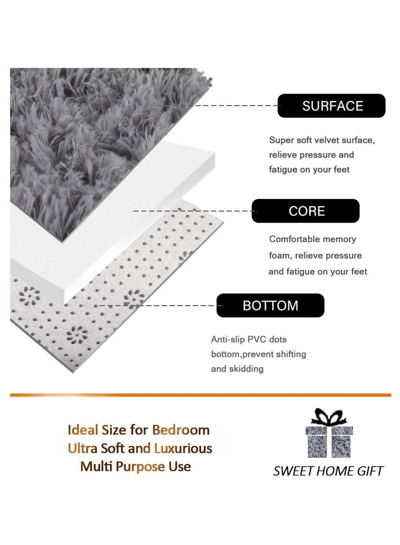 KYD Soft Rugs Fluffy Carpets Tie-Dye Rugs for Living Room Bedroom Nursery Home Decor Non-Slip Machine Washable Carpet Home Decorative Carpet 120x120 cm Khaki - Image 4