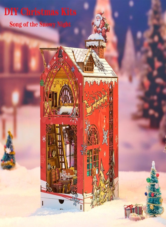 Spilay DIY Book Nook Kit,DIY Dollhouse Booknook Bookshelf Insert Decor Alley,Bookends Model Build kit,Handmade Crafts Gifts-K058 (Song of The Snowy Night) - Image 2