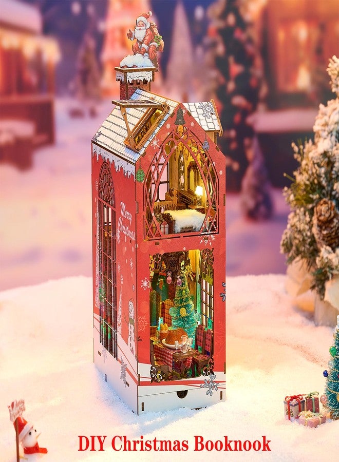 Spilay DIY Book Nook Kit,DIY Dollhouse Booknook Bookshelf Insert Decor Alley,Bookends Model Build kit,Handmade Crafts Gifts-K058 (Song of The Snowy Night) - Image 3