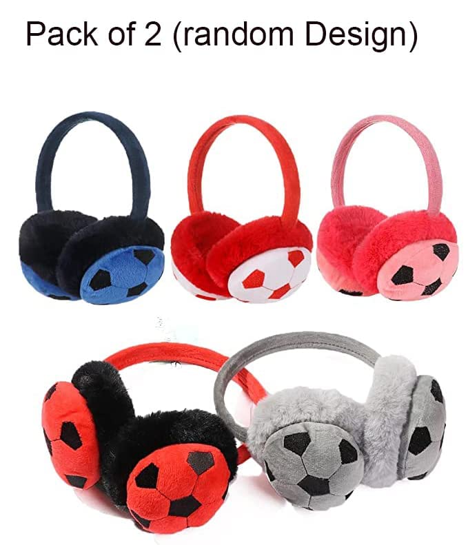CLOTHERA Kids pack of 2 Premium soft Football Winter Warm Earmuffs (assorted design) - Image 2