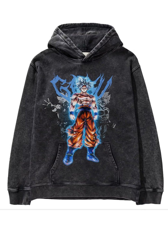 KUYING Dragon Ball Washed Wax Printing Direct Spray Printed Hoodie  - Image 1
