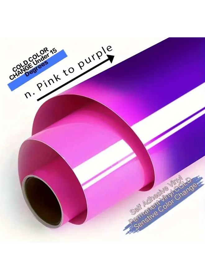 Light Pink To Rose Color Changing Adhesive Vinyl 11 81x8 27 Inch Heat Cold Reactive Decals For DIY Crafts Cricut Tumblers - Image 4