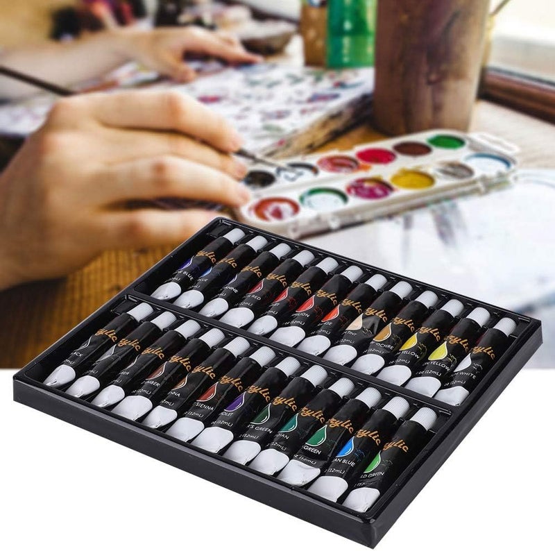 MURCY Acrylic Paint Set - 24 Pack of 12ml Craft Colors for Endless Artistic Adventures on Wood, Canvas, Fabric, and Ceramics! (24 Pack Of 12Ml) - Image 2