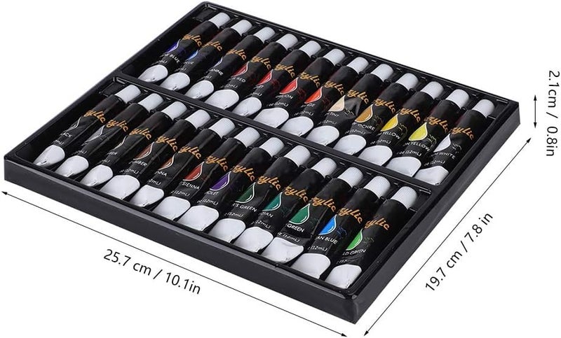 MURCY Acrylic Paint Set - 24 Pack of 12ml Craft Colors for Endless Artistic Adventures on Wood, Canvas, Fabric, and Ceramics! (24 Pack Of 12Ml) - Image 5