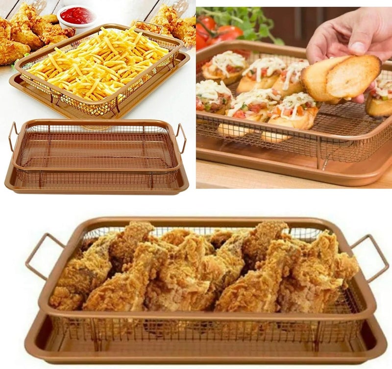 Jalsa 12"x18" Copper Non-Stick Baking Tray – 2 Pieces Premium Oven Baking Sheets, Heavy-Duty Cookie & Roasting Trays for Cakes, Pastries & Meal Prep