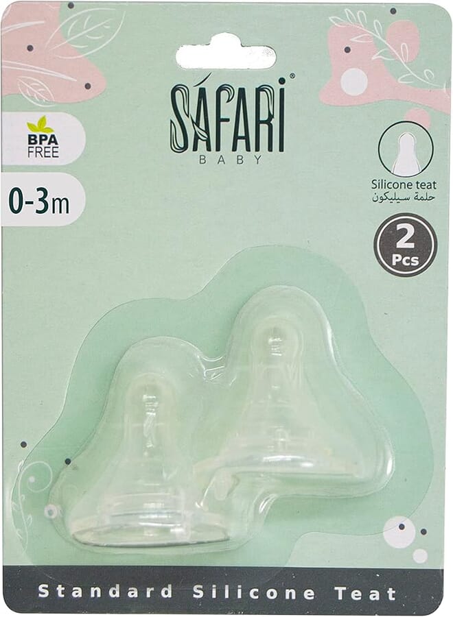Safari Safari feeding bottle teat standard 0-3 2 piece slow flow