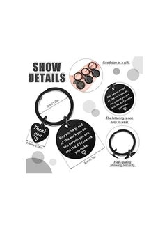 SYOSI 6 Pieces Thank You Keychains - Perfect Gifts Appreciation Keychain Make a Difference for Coworker Nurse Teacher（Black）  - Image 5