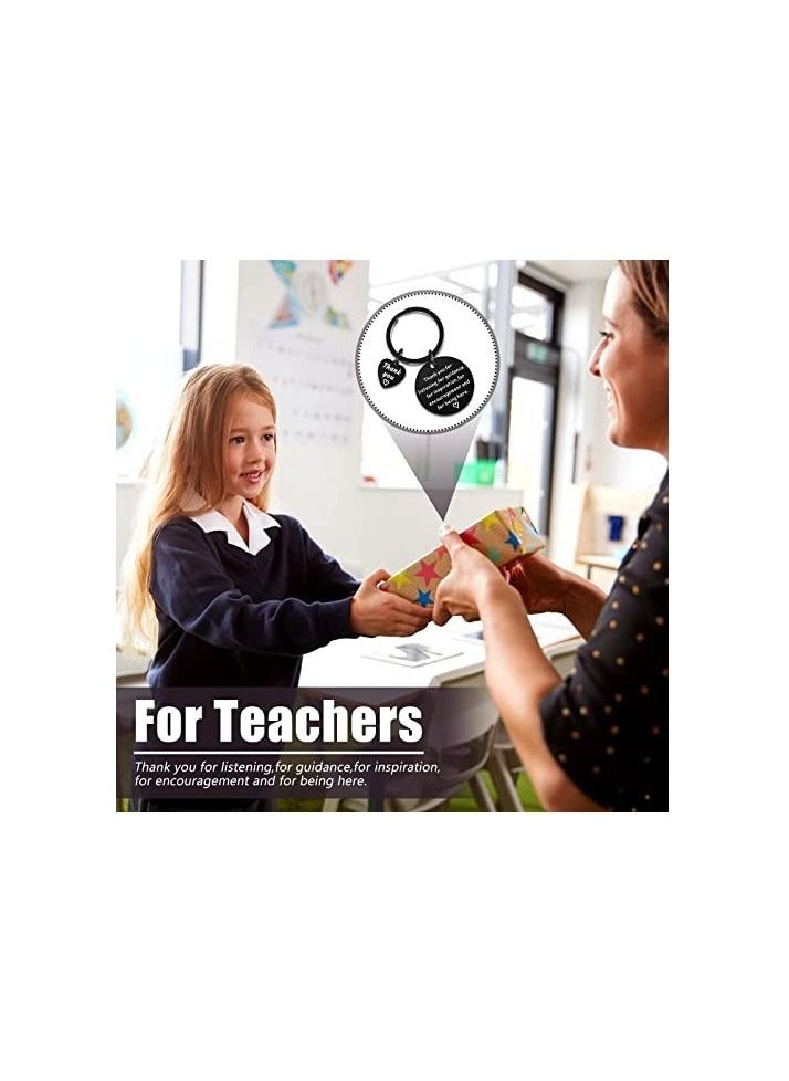 SYOSI - 6 Pieces Thank You Keychains - Perfect Gifts Appreciation Keychain Make a Difference for Coworker Nurse Teacher（Black） - Image 1