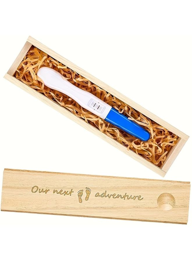 Wooden Keepsake Box Perfect For Pregnancy Announcement Surprising Husband Or Grandparents Storing Memories Souvenirs With Raffia Ribbon - Image 5