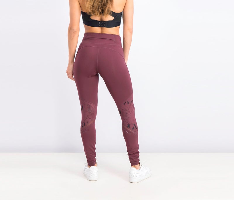 PUMA Womens Graphic Full Tights, Vineyard - Image 3