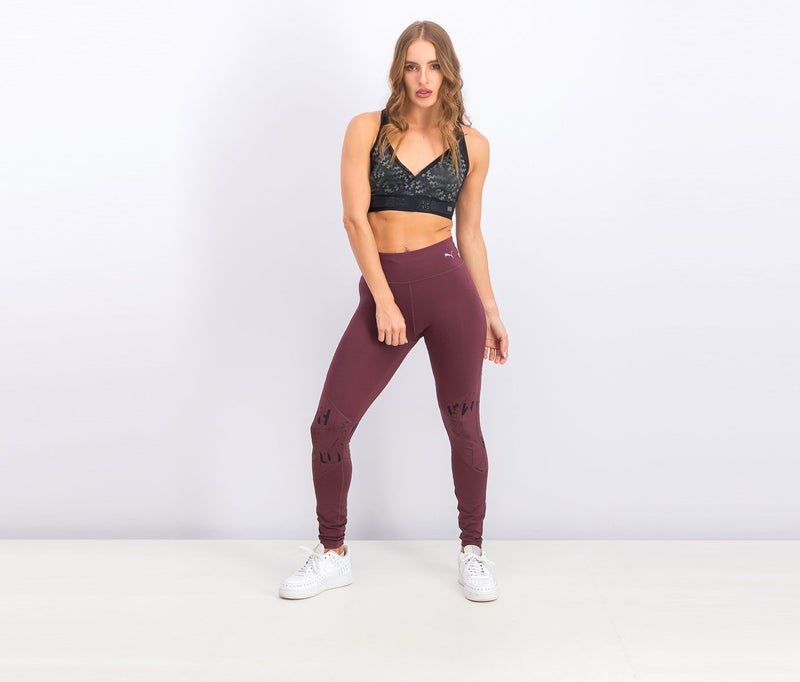 PUMA Womens Graphic Full Tights, Vineyard - Image 4