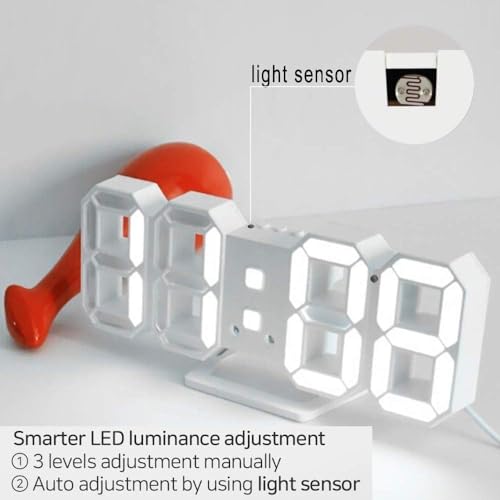 swabs Acrylic Digital LED Display Number Clock Works On Electricity Table Wall Hanging Alarm Clock | Digital Alarm Clock Table Office Clock (Multicolor), 12 Cm X 12 Cm - Image 5