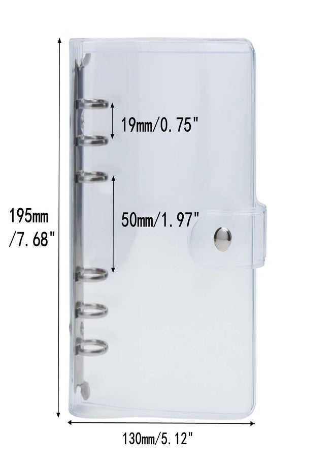 XiowDow Clear A6 Binder with Inner Pockets Plastic Clear PVC Notebook Cover 20mm Diameter Silver Round Rings Budget Binder Journal Folder Organizer for Planner Inserts Paper Refills - Image 3