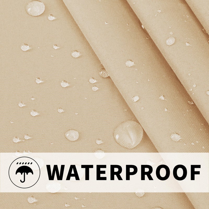 Easy-Going Outdoor Patio Curtains Detachable Tab Top Windproof Weatherproof Curtain for Cabana, Porch, Pergola and Gazebo, Tab Bottom Drape, 2 Panels, 54W x 84L inch, Beige - Image 4