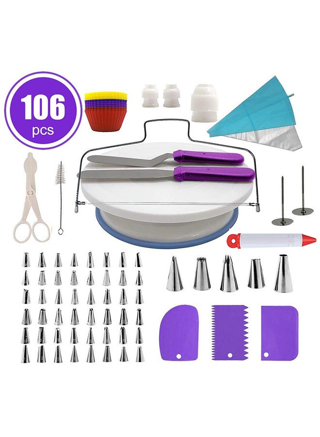 106-Piece Cake Decorating Turntable Set Multicolour  - Image 1