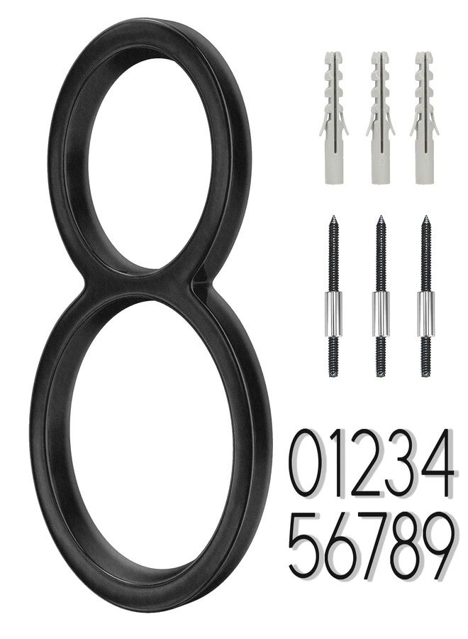 OLADOT- 6 Stainless Steel Floating House Number 8, Metal Modern House Numbers, Garden Door Mailbox Decor Number with Nail Kit, Coated Black, 911 Visibility Signage Large 8 - Image 1
