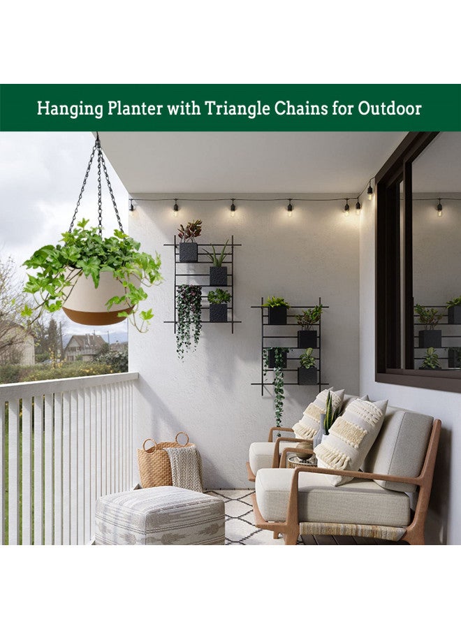 Koalaime Koalaime Hanging Planter Self Watering 10 Inch, 2 Pack Indoor Outdoor Hanging Baskets, Hanging Flower Pots with Drainage Hole & 2 Kinds of Plant Hangers for Garden Home Decor(Cream)  - Image 3