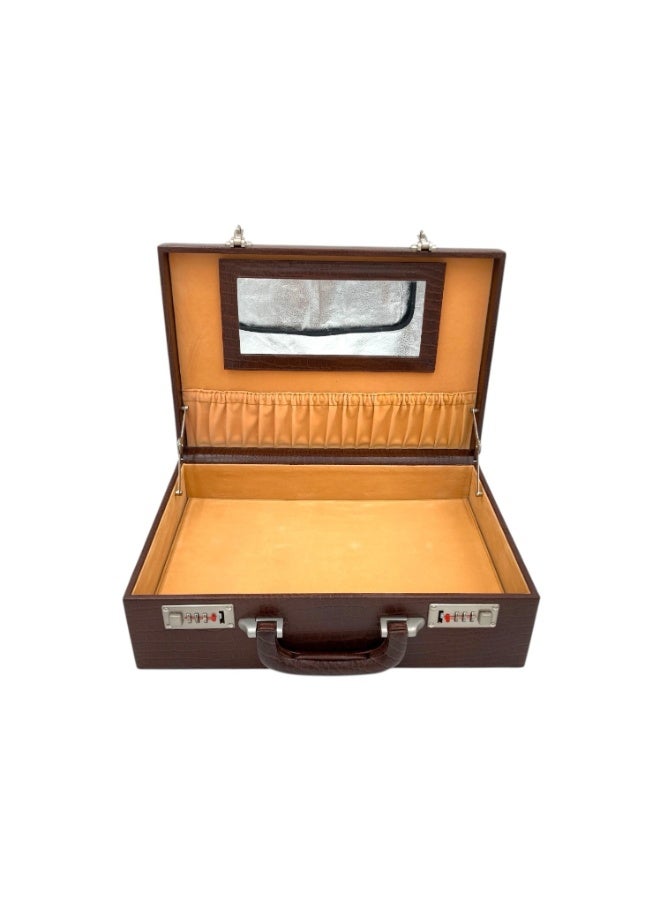 LAVERI LEATHER Briefcase Leather Business Bag Expanding Executive Case D.Brown Croco - Image 5