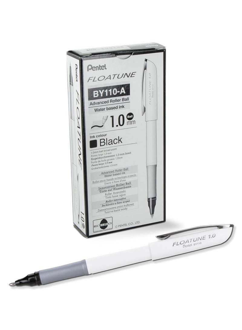 Pentel 12-Piece Floatune Advance Roller Pen 1.0mm Black - Image 1